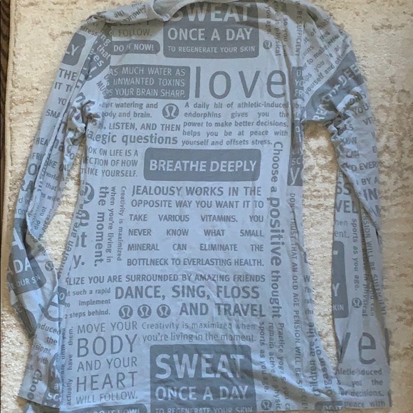 Motivational quotes stretchy lulu long sleeve top - Picture 3 of 3